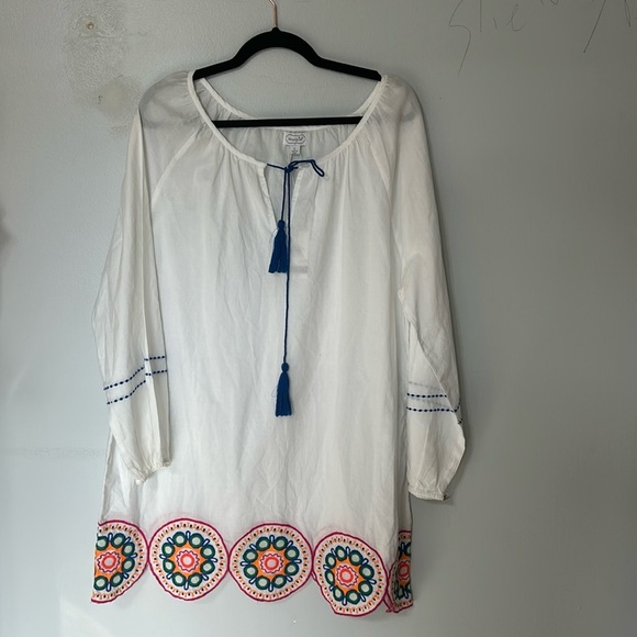 Mud Pie Monaco Embroidered Tunic Size Large - Picture 3 of 6
